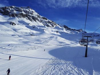 Snow covered mountain against sky