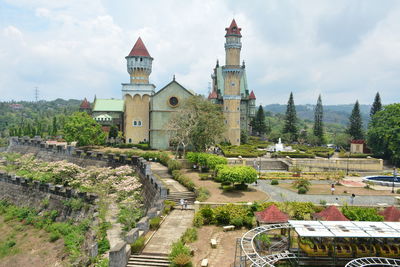 View of historic building against cloudy sky