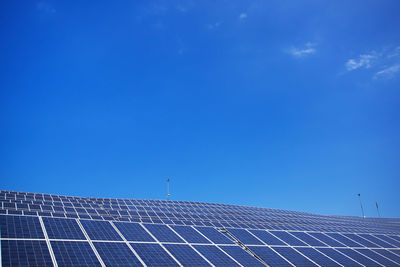 Solar panel with blue sky background