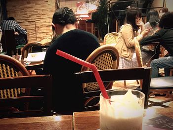 People sitting in restaurant