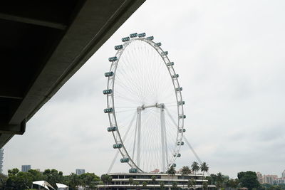 Low angle view of ferris wheel against sky