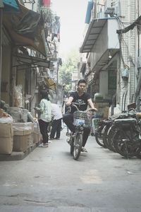 Men on road in city