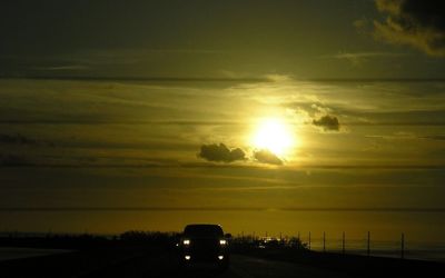 Scenic view of sunset over landscape