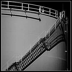 View of railing with railings in background