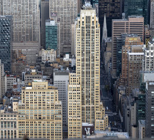 High angle view of buildings in city