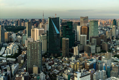 Aerial view of buildings in city