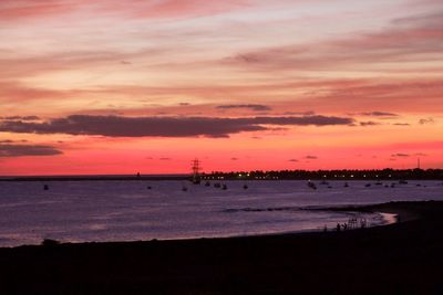 Scenic view of dramatic sky over sea