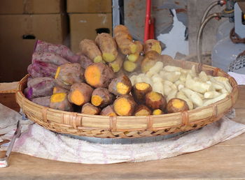 Close-up of vegetables for sale in market