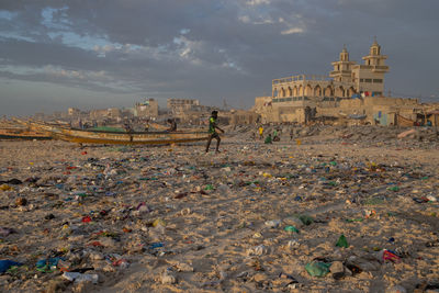 People walking on beach