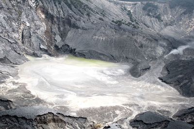 Aerial view of volcanic landscape