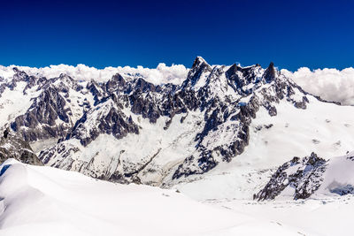 Snow covered mountains against sky