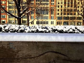 Building covered with snow