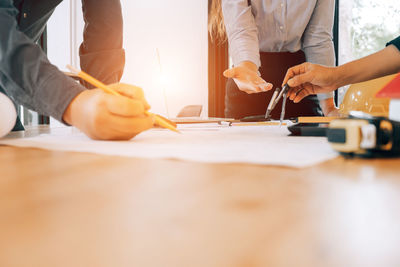 People working on table