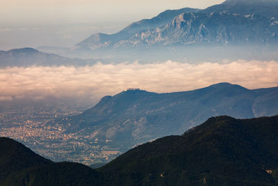 Scenic view of mountains against sky