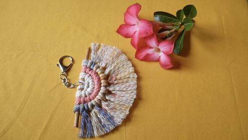 Colorful macrame keychain