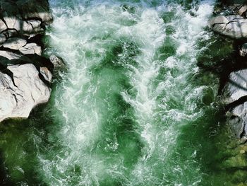 High angle view of waterfall