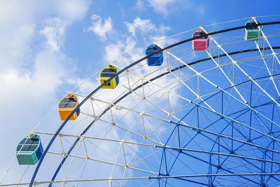 Low angle view of ferris wheel against sky