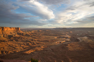 Scenic view of landscape against cloudy sky