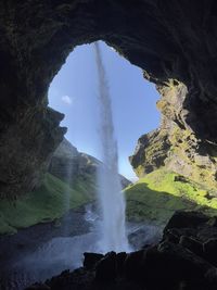 Scenic view of waterfall