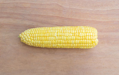 High angle view of yellow bread on table