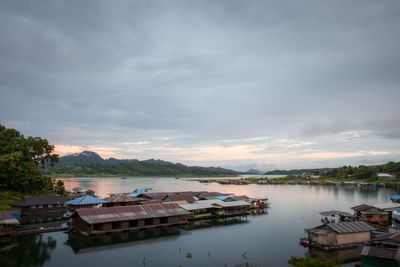 High angle view of river against sky