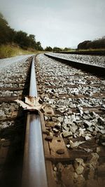 Railroad tracks against sky