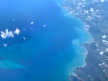 Aerial view of blue sea