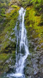 Scenic view of waterfall