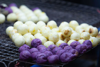 Close-up of grapes in container