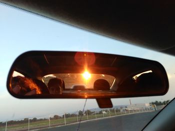 Close-up of car against clear sky