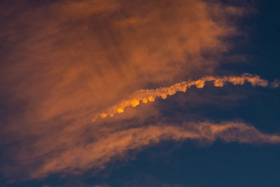 Low angle view of vapor trail in sky