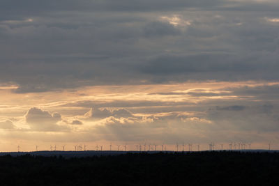 Scenic view of field against sky during sunset