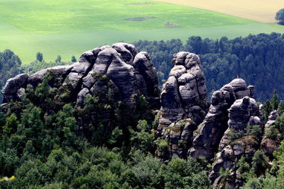 Rock formations on landscape