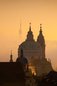 View of building against sky during sunset