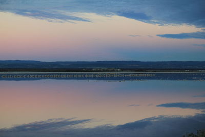 Scenic view of landscape at sunset