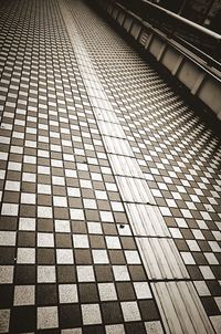 Directly below shot of tiled floor