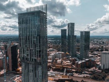 Aerial view of buildings in city