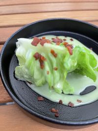 High angle view of meal served in plate