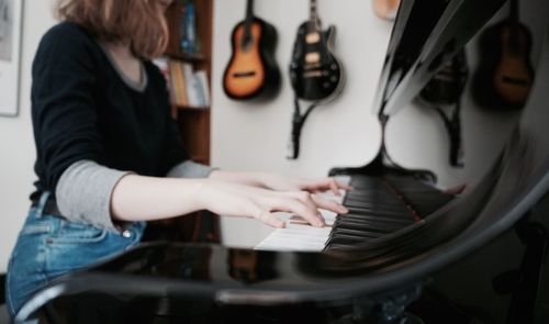Woman playing piano