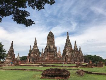 View of temple against cloudy sky
