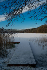 View over frozen lake kulsø, near bryrup, jutland