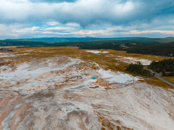 Upper geyser basin of yellowstone national park, wyoming