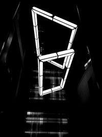 Low angle view of staircase at night