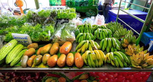 Vegetables for sale at market stall