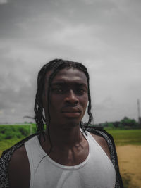 The portrait of a young african man