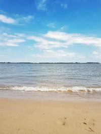 Scenic view of beach against sky