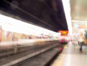 Blurred motion of illuminated city at night