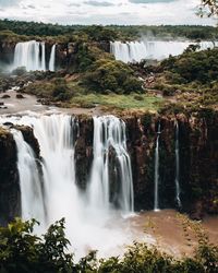 View of waterfall in forest