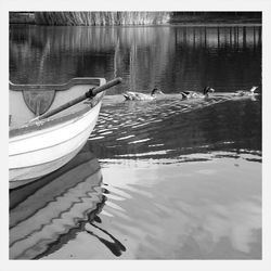 View of boats in water