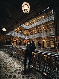 Low angle view of chandelier